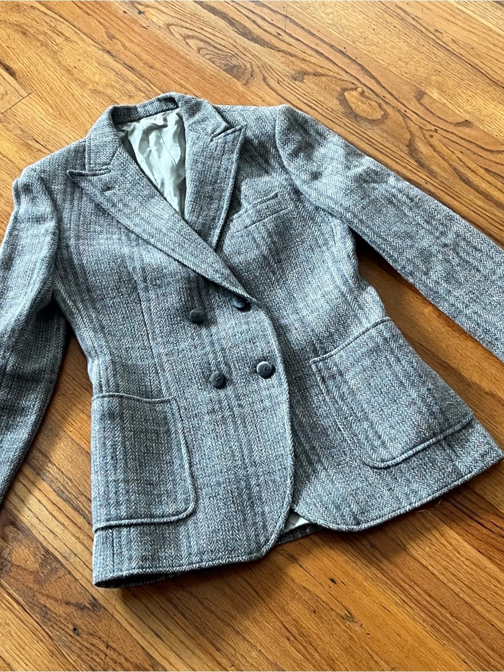Vintage Saks Fifth Avenue Gray Double-Breasted Blazer